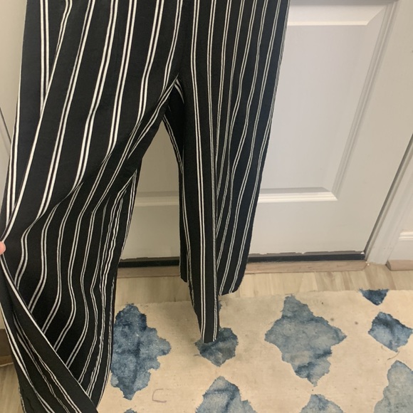 Black & White Stripped Jumpsuit - Picture 2 of 9